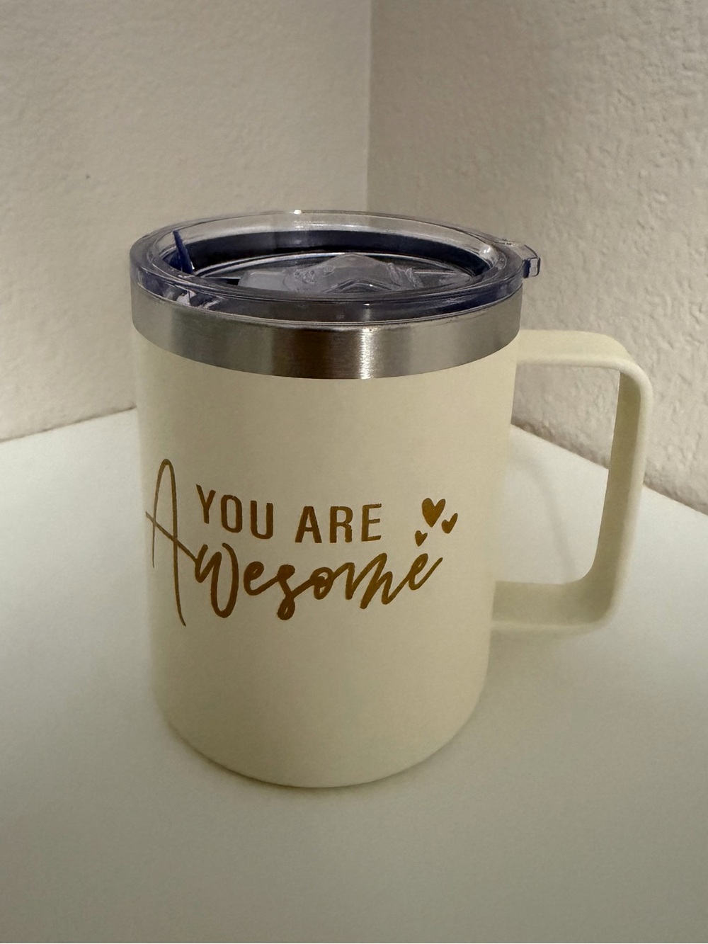 You Are Awesome Cream Insulated Travel Mug by